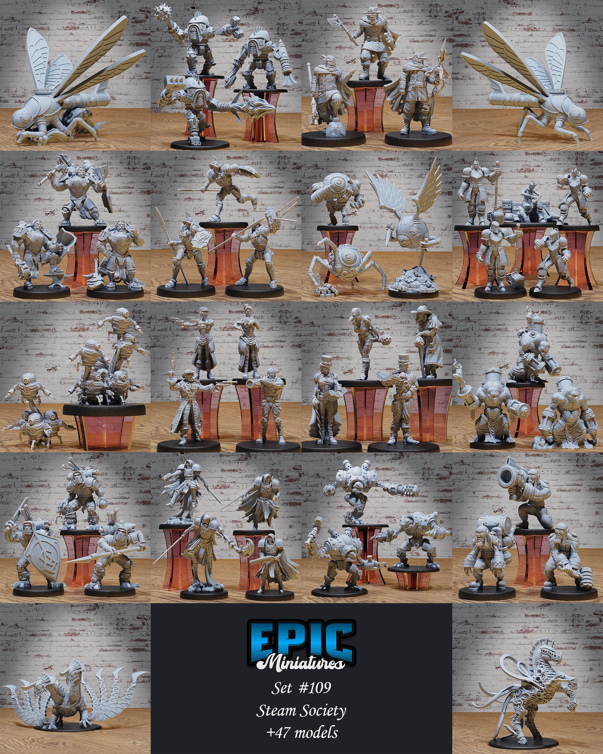 Steam Society Set / Steampunk & Artificer Encounter / Automaton & Tinkerer Collection / Pre-Supported